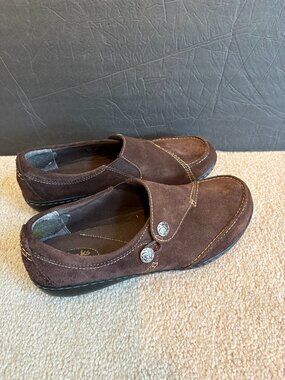 Clarks Bendable Ashland Lane Shoes Brushed Brown Leather Women's Size 9W 68763